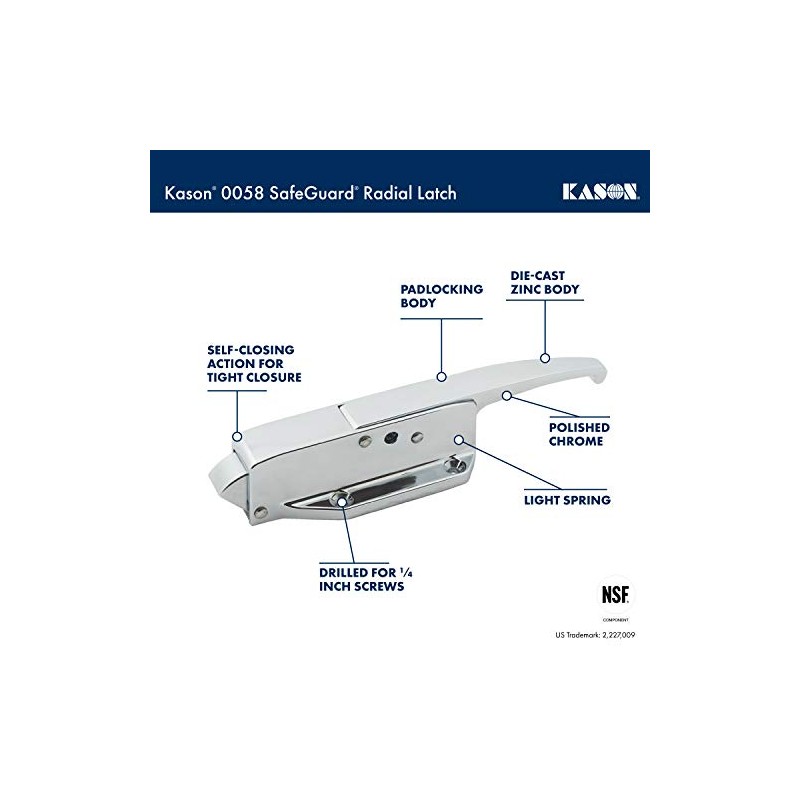 Kason 0058 Safeguard Radial Latch, Light Spring, 10058L05021