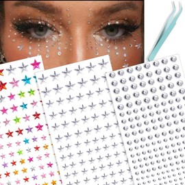 nooepc Face Gems, Star Festival Jewels Self Adhesiv Face Jewels Gemas para El Cabello Rhinestones, Rave Aaccessories Face Glitter, Rhinestone Pegatinas para Cara, Ojos, Maquillaje, Uñas, Cuerpo, Manua
