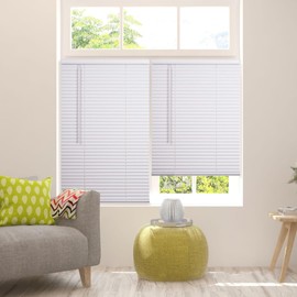 LOTUS & WINDOWARE Cordless Light Filtering, 1" Vinyl Mini Blind 31" Wide x 60" Long - White (MLX3160WH) - Horizontal Window Blinds for Interior, Door/Camper Blinds, 1" Slat Size