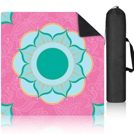 Breling Mahjong Mat for Table, 31. 5" Anti Slip and Noise Reduction Mahjong Table Cover, Large Gaming Mat with Carrying Bag for Poker, Dominoes, Card and Board Games(Mandala)