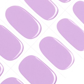 GelMala Gel Nail Stickers Semi Cured Purple Solid Color Gel Nail Stickers, Long Lasting, Easy to Apply & Remove -Gel Nail Strips for Nails Manicure Nail Wraps，Easy for begginners (Purple pop)