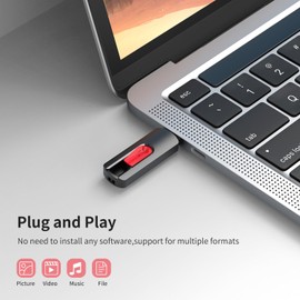 RAOYI 10Pcs 64GB USB Flash Drives Slide Retractable Memory Stick Bulk USB 2.0 Thumb Drive Jump Drive Zip Drive USB Sticks Data Storage Backup for PC Mac (64G, Red)