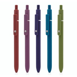 czxwyst Pack of 5 Retractable Gel Pens 0.5 mm Fine Point Black Ink Ballpoint Pen (Retro)