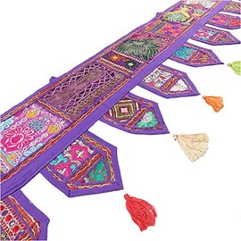 Eyes of India - Cenefa de Ventana de Color torán para Colgar en la Pared, diseño Bohemio Indio, Hecho a Mano