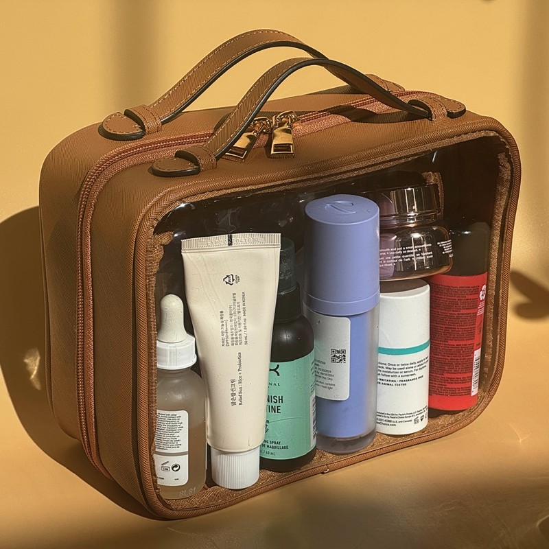 JAZD Clear Makeup Bag Toiletry Bag for Women Cosmetic Case