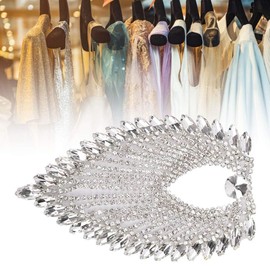 Rhinestone Chain, Horse Eye, Rhinestone, Tassel, Epaulettes Crystal Rhinestone Epaulettes Beads Shoulder Epaulettes Chain for DIY Craft Clothing (White)