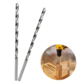 GYSRXS 200 mm x 8 mm Long Wood Drill Bit Pack of 2 Extra Long Drills Fast Work Steel Spiral Drill Bit Wood for Drilling Wood, Aluminium and Plastic (Silver)