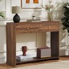 Fluted Console Table with Drawers, Mid-Century Narrow Entryway Table with