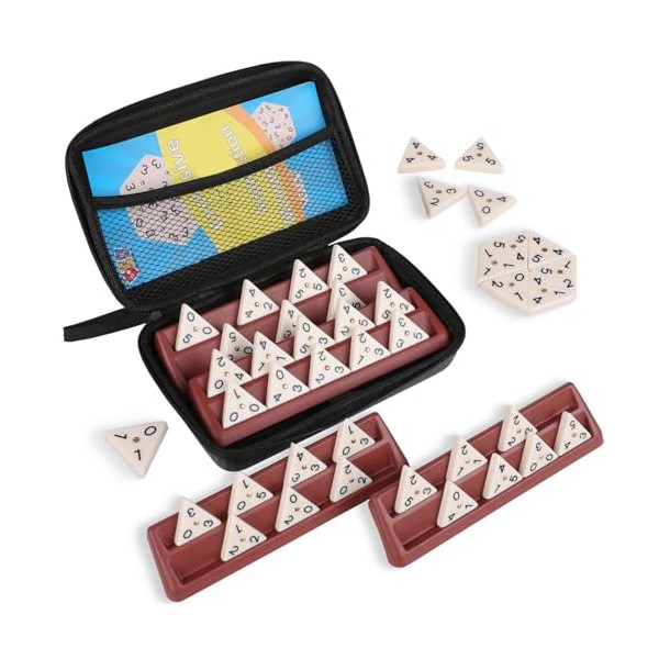 Doreimi Triangle Domino Game Set with 56 Triangular Domino Tiles