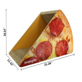 FluffyDream Cat Scratcher Cardboard, Looking Well with Delicious Pizza Shape Cat Scratching House Bed Furniture Protector