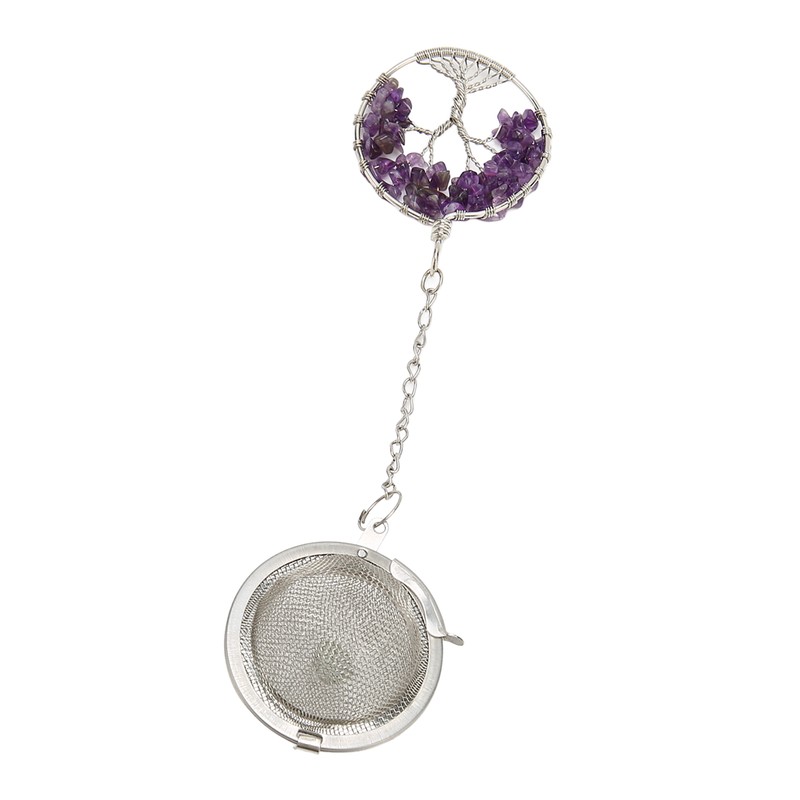 Tea Infuser Artificial Crystal Stone Tea Strainer Stainless Steel Diffuser