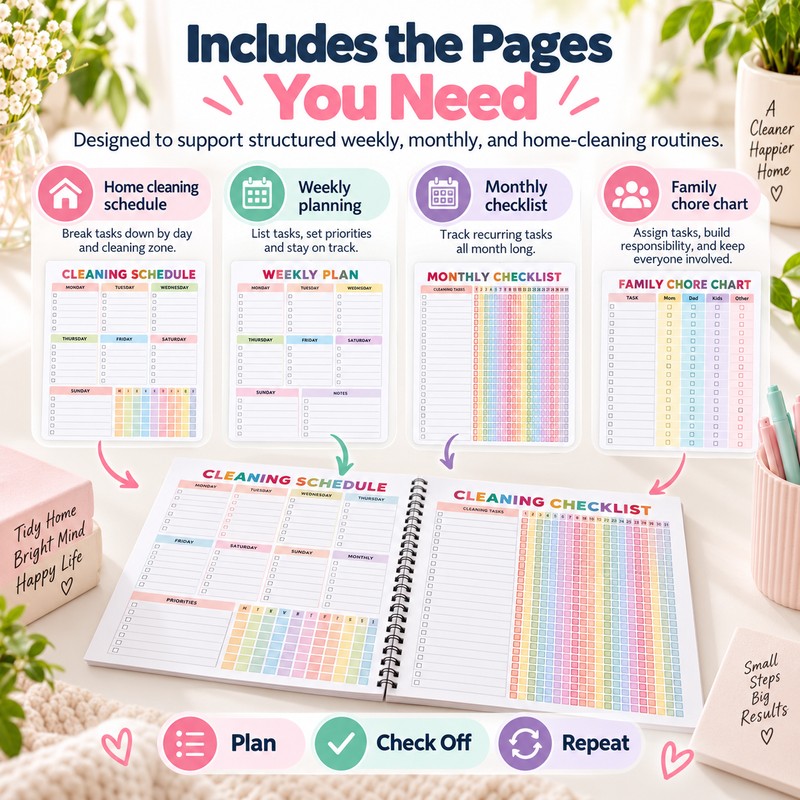 ADHD Cleaning Planner for Home Organization – Daily to Yearly