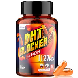 DHT Blocker for Men 1127mg, Advanced Hair Growth Supplement in Liquid-Filled Capsules, with Biotin, Vitamins & Herbal Complexes