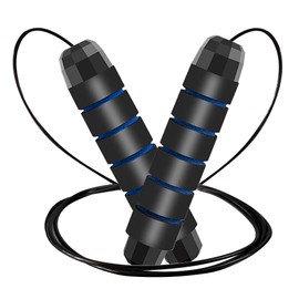 Jump Rope, Adjustable Jump Ropes for Fitness for Women Men and Kids Tangle-Free Rapid Speed Jumping Rope Cable with Ball Bearings Exercise&Slim Body at Home School Gym Blue