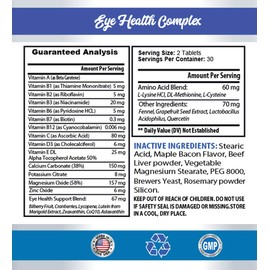 Dog Eye Support - Dogs Eye Health Formula - Advanced Eye Support Complex - VETS Recommended - Dog Fennel - 3 Bottles (180 Tablets)