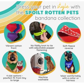 Spoilt Rotten Pets S3 Assorted Colours 'Assistance Dog' Alert Help Dog Carer Message Dog Scarf Bandana (S3 Medium Dogs, Labs, Staffies & Springers)