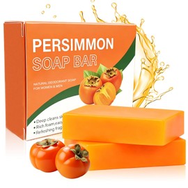 2PCS Jabón De Persimón Desodorante Natural, Jabónes de Baño Desodorantes