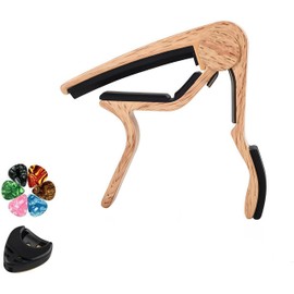 Guitar, Capotasto, One-Touch Guitar, Capo, Acoustic Guitar, Electric Guitar, Capotasto, Electric Guitar, Folk Guitar Ukulele, Zinc Alloy (Wood Grain Color 2)