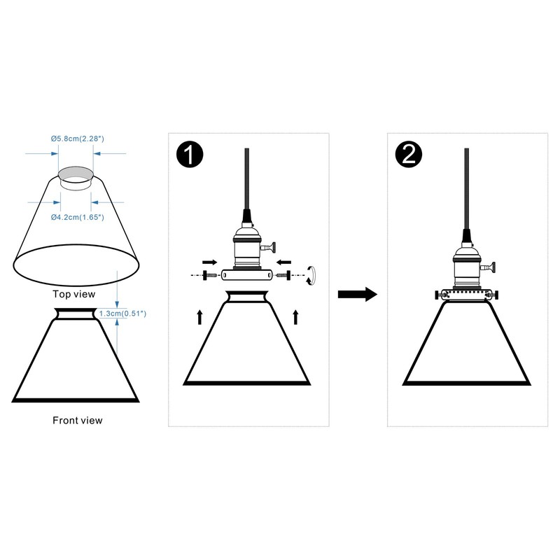 Permo Lighting Fixture Replacement Funnel Flared White Glass Shade
