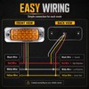 3.5 Inch 2 Red 2 Amber 12 LED Chrome Rectangular