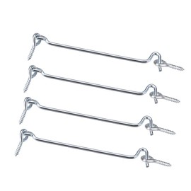 sourcing map Pack of 4 6 Inch Cabin Eye Lock Gate Door Swivel Hook with Mounting Screws