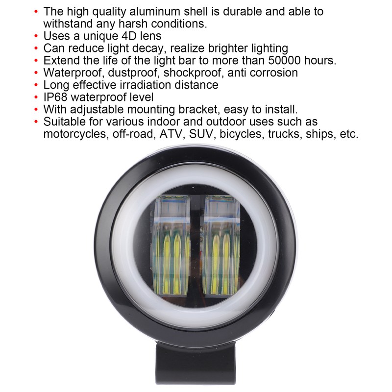 LED Fog Light Auxiliary Lamp 4D Double Lens 20W with