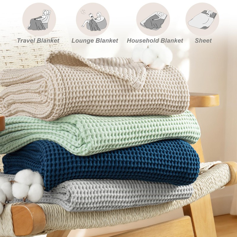 Exclusivo Mezcla 100% Cotton Waffle Blanket King Size for Bed,