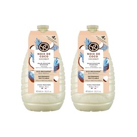 YVES ROCHER - Kit Refill Geles de Ducha, Aroma Coco, para Todo Tipo de Piel, Fórmula Vegana, Incluye 2 Geles, 600 ml c/u