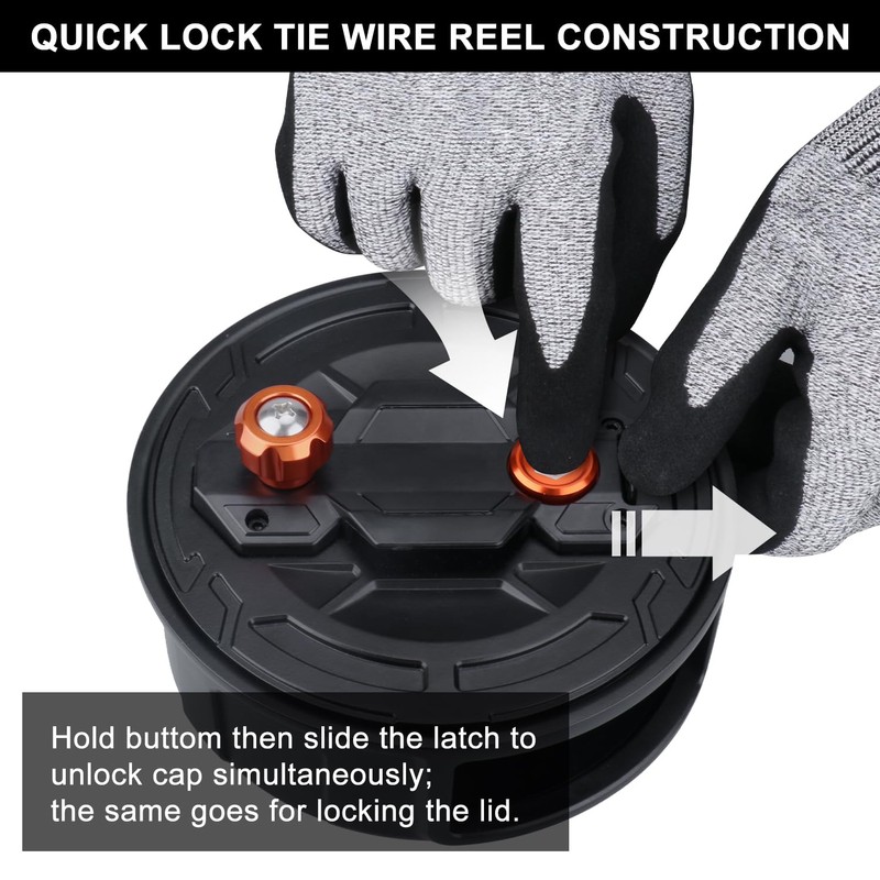 Tie Wire Reel – Lightweight Aluminum, Quick Lock Mechanism, Ambidextrous