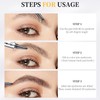 LALASTYLE 2PCS Eyebrow Pencil,Magic Eyebrow Pencil with 4 Fork Tip,Microblading