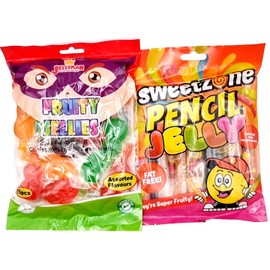 Jellyman Fruity Jellies & Fruit Jelly Straw Sticks. 25 pieces of Tik Tok Challenge fun. Halal & Fat free.