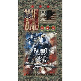 SYKEL ENTERPRISES United States Marines Corp Cotton Panel-US Military Marines Eagle 100% Cotton USMC Quilting Panel by SYKEL