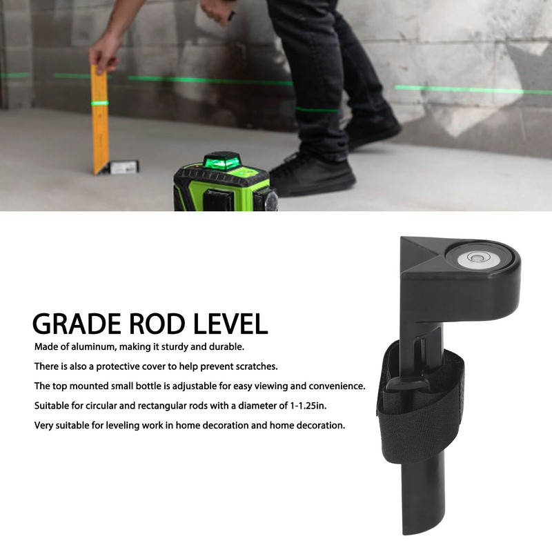 Adjustable Grade Rod Level Aluminum Right Angle Bubble Level Tower