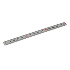 Stainless steel scale 50 mm long, numbers horizontal, zero point left