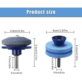 Nialnant 4 Pcs Lawn Mower Blade Sharpener Tool, Universal Multi-Sharp Rotary Lawnmower Blade Sharpener for Drill, Lawn Mower Dull Blade Sharpener Kit includes Free Balancer