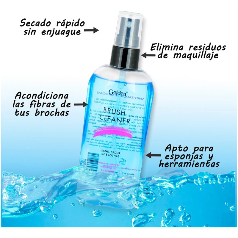 Sanitizador Y Limpiador De Brochas 120 Ml - 6 Piezas