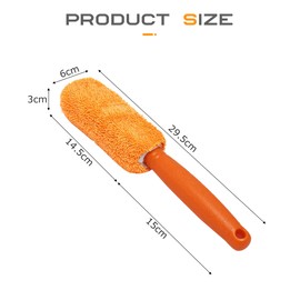 Flaconi 2PCS Auto Felgenbürste,Felgenreiniger Bürste,Felgenbürste Auto,Bürste für Felgen,Felgenbürste Mikrofaser,Felgenbürste,Autowaschbürste,Waschbürste Auto,Geeignet für Auto (Orange)
