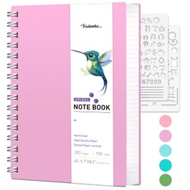 HIUKOOKA Bullet Dotted Journal - 300 Pages A5 Spiral Dotted Grid Notebook, 100gsm Dot Grid Paper, 5.7"x8.2" Hardcover Spiral Notebook for Sketching, Note Taking, Journals for Women&Men(Purple)