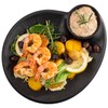 APS 85075 Nero Melamine Plate with Integrated Dip Bowl, Serving