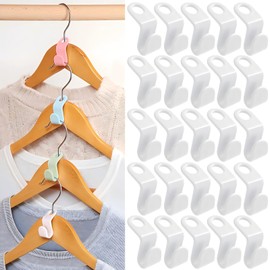 Hanger Connector Hooks, Space Saving Hangers for Closet Organizers, Storage Hangers Hooks, Cascading Hanger Hooks, Hanger Clips Plastic Hangers for Home, College Dorm, Wardrobe (100 PCS White)