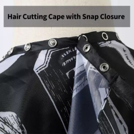 헤어 커팅 방수 스냅 천 미용실 이발 케이프 미용사 앞치마 140x115cm Waterproof Snap Hair Cutting Cape for Barber Salon 140x115cm [White]
