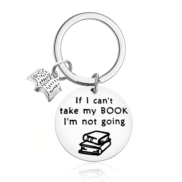 UAIAGM 2Pcs Book Keychain for Book Lovers If I Can't