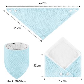 AOOTE Baby Dreieckstuch, 6 Stück Musselin Dreieckstuch Baby, Super Saugfähige Bio-Baumwoll Halstuch Babys, Sabberlätzchen Bby, Babys Verstellbare Lätzchen für Junge und Mädche