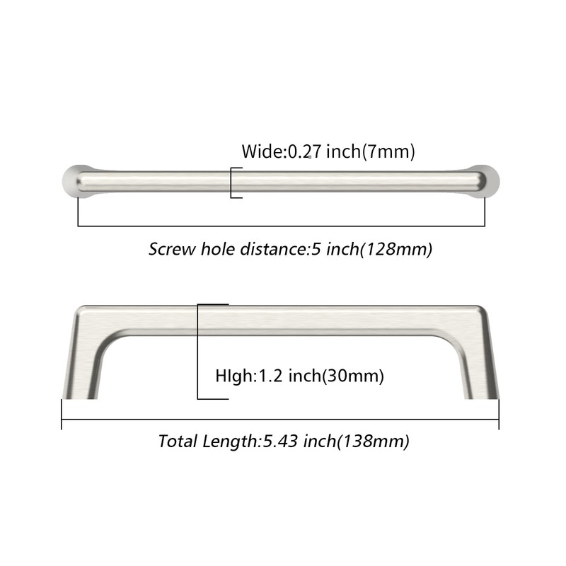 Asidrama 10 Pack 5 Inch(128mm) Brushed Satin Nickel Cabinet Pulls