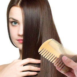 OX Horn Comb - Handmade Double-Sided Wide Tooth Anti-Static Massage Comb for Men & Women