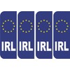 Pack of 4 Ireland Euro Car Number Plate Stickers White