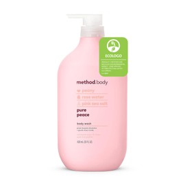 Method Body Wash – Pure Peace Scent, 28 oz Large Bottle, Plant-Based & Biodegradable, Paraben & Phthalate Free, Cruelty‑Free – Moisturizing Shower Gel with Peony, Rose Water & Pink Sea Salt