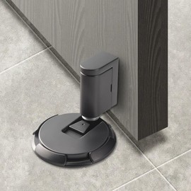 Mechanical Floor Door Stopper,Indoor Windproof Door Stop,Adjustable Height Door Holder,Nail Free or Screws,for Within 3/4 Inch High Door Gaps,No Magnetic Door Stop (Gray)