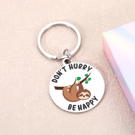 Sloth Gifts for Women, Stocking Stuffers for Teen Girls, Teen Girl Stuff Trendy Stuff, Cute Keychains for Women, Mental Health Gifts, Sloth Lover Gifts, Inspirational Gifts for Women Friends Christmas