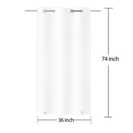 YISURE White Hookless Stall Size Shower Curtain Liner 36x74in, Half Size Narrow Peva Plastic Waterproof Heave Duty Bathroom Curtain for Dorm Single Showering Room